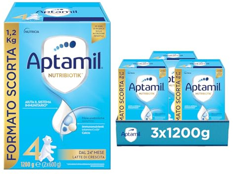 APTAMIL 4 - Latte di Crescita in Polvere per Bambini dai 24 mesi - Formato Convenienza da 3600 grammi (3 confezioni da 1200g)
