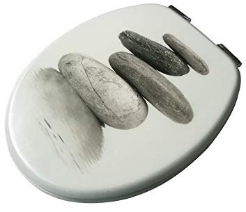 WC Sitz Toilettensitz Toilettendeckel Klodeckel Klobrille mit Absenkautomatik 5 Top Motive (Stone 607602)