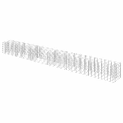 vidaXL Gabionen Hochbeet Verzinkter Stahl 540x50x50 cm Pflanzkorb Steinkorb