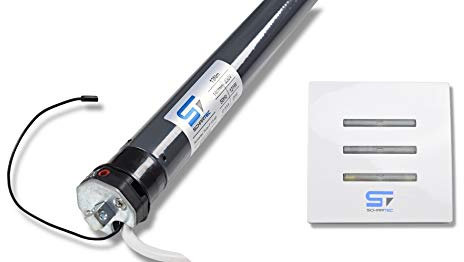 SCHARTEC Moteur tubulaire volet roulant sans fil avec bouton mural sans fil – Interrupteur radio pour volet roulant 40 et 60 mm