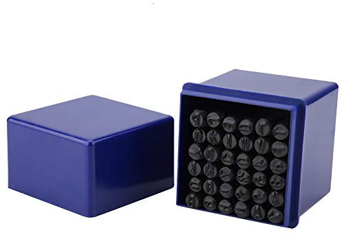 Stanzset aus Metall und Leder, 36 Stück/Set 5 mm aus Stahl, Alphabet, aus Stahl, Buchstaben & Zahlen, Stamp Punch Die Werkzeugset, Standard