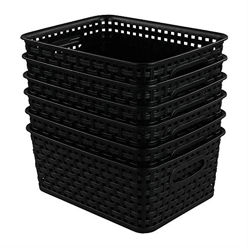 Cadine 6 Paquets Panier de Rangement Plastique, Panier Rangement Cuisine, Panier Tressé Rangement