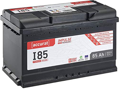 Accurat EFB Batterie I85-12V, 85Ah, 820A, Impulse, wartungsfrei - Autobatterie, Starterbatterie, Start-Stop Batterie für SUV, PKW, Lieferwagen