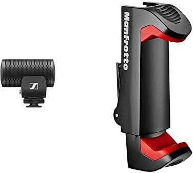 Sennheiser MKE 200 Microphone directionnel pour la caméra & Manfrotto MCPIXI - Pince Universelle pour Smartphone, Version Pro