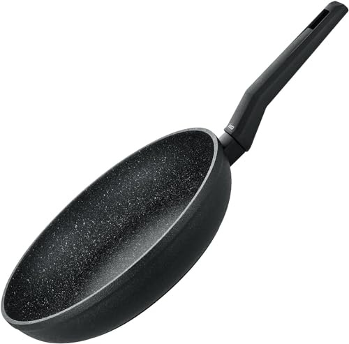 ELO 8383826 Bratpfanne 28 cm Granit Solution, Küchenpfanne, Kochtopf, geeignet für alle Herdarten, Aluminium, Keramik, Kunststoff, Schwarz, 28 cm