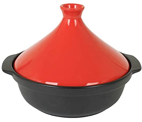 JYSSH Moroccan Tagine Pot, Mini Ceramic Casserole Pot, Tagine Cooker, Red-Small