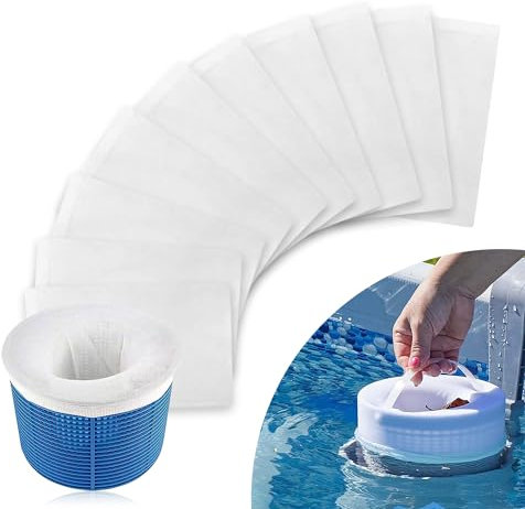 MagiSel 10 Pezzi Calze per Skimmer Piscina,Calze da Filtro per Piscina per Skimmer per Filtro,Calzini Skimmer Nylon,Pulizia della Piscina Fodera in Rete Ultra Fine per Cestello da Piscina
