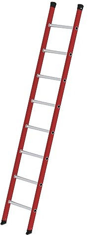 PROREGAL Sprossen-Anlegeleiter GFK/Alu ohne Traverse | 8 Sprossen | Leiter, Teleskopleiter, Trittleiter, Bockleiter, Sprossen-Doppelleiter
