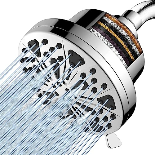 Duschkopf mit Filter, Voolan 8 Spray Hochdruck-Regenduschkopf Wasserenthärter, 15-Stufiger Duschkopf für Hartes Wasser, Filtert Chlor und Schädliche Substanzen Heraus