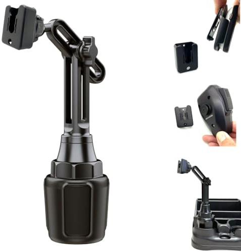 LycoGear Long Arm Adjustable Height Cup Holder Mount for Anytone BaoFeng Icom Kenwood Yaesu Handhelds Mic Clip