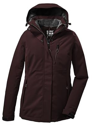killtec Damen Funktionsjacke/Outdoorjacke mit abzippbarer Kapuze KOW 140 WMN JCKT, dunkelweinrot, 52, 37411-000