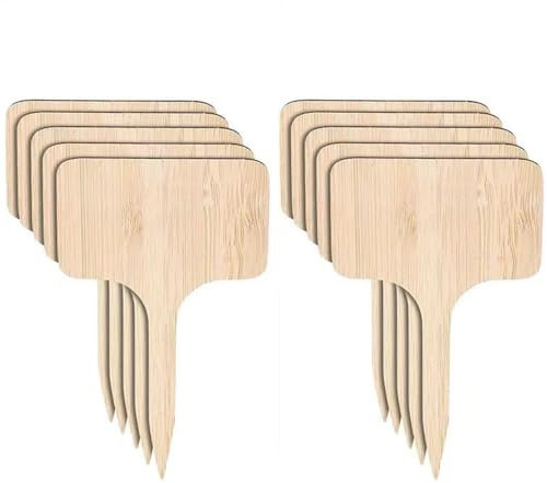 Eleutheromania 10 pezzi di cartellini in bambù per piante da etichettare, cartellini in legno per etichettare piante da giardino e ornamentali (A)