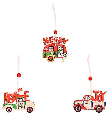 kesurpae Holz Auto Anhänger, englische Buchstaben, hängende Ornamente, buntes Druckschild, Geschenk für Zuhause, Party, Hochzeit, Dekoration, Briefe