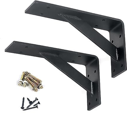 GLFNB 2 Stück 5 mm Dicke robuste Eisen-Regalhalterungen, maximale Belastung 500 kg, dreieckige Wandregalhalterungen, industrielle schwimmende Regalhalterung (70 cm/27,5 Zoll)