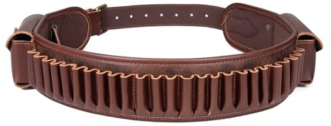 TOURBON Porta cartucce per fucile calibro 410 PU e cintura in pelle Bandoliera per munizioni da 25 colpi