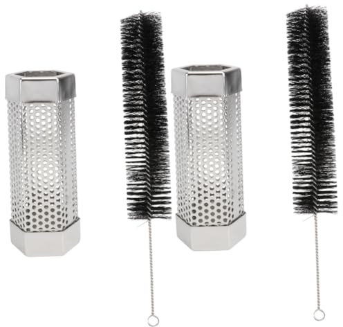 BESPORTBLE 2sätze Bbq Smoker Tube Aus Edelstahl Teiliges Mit Reinigungsbürste Langlebiger Grillrauchgenerator Für Intensives Raucharoma Für Fleisch Und Fisch