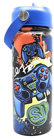 TheCartoonWorld Borraccia Termica 500 ml con Cannuccia Sj Gang/SEVEN (Game)