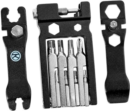 POPETPOP 20-in-1 Fahrrad Reparatur Multitool Klappbar Kohlenstoffstahl Werkzeugset für Outdoor Fahrradwartung