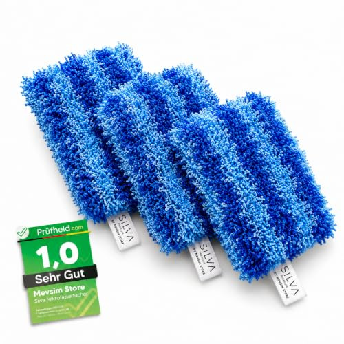 [ Test SEHR GUT, Note 1.0 *] Silva Spülschwämme Blau – 3er Set Mikrofaser Reinigungsschwämme für mittlere Verschmutzungen – Waschbar & Wiederverwendbar – Küchenschwämme Putzschwämme Geschirrschwämme