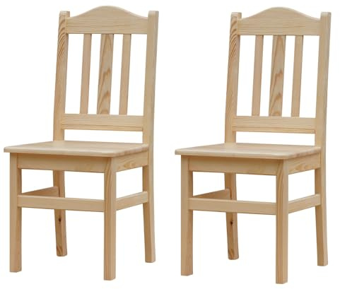 k koma Massiv Kiefer Holzstühle 2er-Set – Esszimmer/Gastronomie – Neu – Stühle aus massivem Holz - Kiefer Lackiert