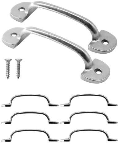 Fuxxer® 6x Antike Schubladen-Griffe, Klassisches-Design, Schränke & Truhen, 60x11mm, silber