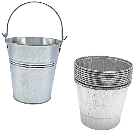 Parliky 10 Pezzi Secchio Grasso Barbecue con Sacchetti Interni USA e Getta in Contenitore Olio BBQ Resistente per Grigliare Outdoor Facile da Pulire e Sostituire per Feste e Campeggio