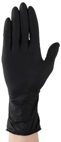 20/50 pezzi Guanti monouso in nitrile neri senza lattice for la pulizia della casa for cucina, giardino, meccanico, lavoro, tatuaggio(Black 20PCS,L)