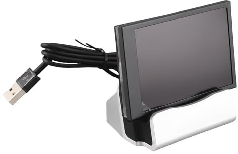 TICFOX Pantalla IPS de 3.5 pulgadas, USB, pantalla secundaria, computadoras, CPU, RAM, HDD, monitor, hora, fecha, interruptor de pantalla vertical horizontal (con conector y base)
