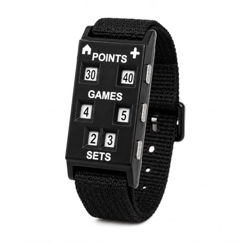 STUDIAMONDS Pulsera Marcador de Pádel y Tenis – Contador de Puntos Manual Ajustable – Controla Points, Games y Sets Fácilmente – Accesorio Deportivo sin Móvil (Negra)