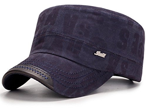 Kuyou Vintage Military Army Cap Herren Damen Cotton Baseballmütze Kappe (Navy)