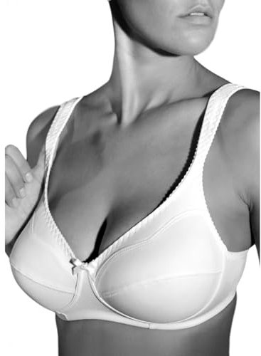 Leo Corsetteria Reggiseno Classico No Pizzi Senza Ferretto Spalline Larghe Foderato Cotone.972 Tg.6 Coppa B Bianco