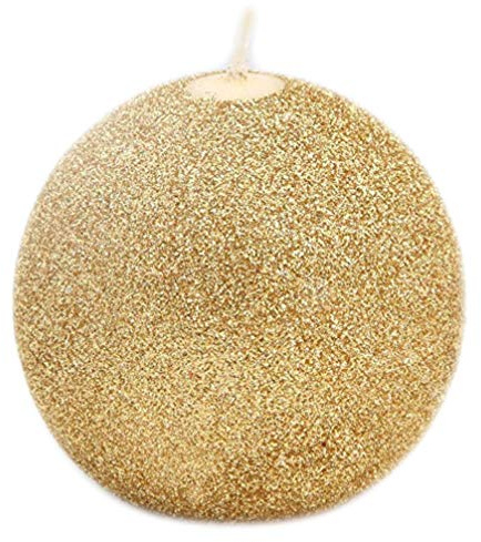 RAK Kerze Deko glitzernde Kugelkerze Iris Gold glänzend 100
