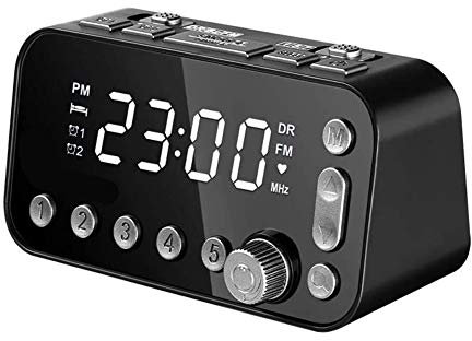 ZTGHS Radio Sveglia da Comodino, Orologio Digitale Radio Dab/FM con Display A LED, Doppia USB, Timer di Spegnimento Radio, Dimmer A 3 Livelli, Impostazione Snooze E Doppia Sveglia