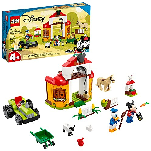 LEGO Disney Mickey and Friends Mickey Mouse & Donald Duck’s Farm 10775 Building Kit; A Creative Play Set for Kids; New 2021 (118 Pieces)