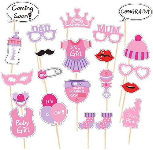 Foto Booth Props Nascita Bambina, Accessori Foto Divertenti Neonata, Photo Booth Props é una Femminuccia Femmina. Decorazioni e Accessori di Scena per Selfie