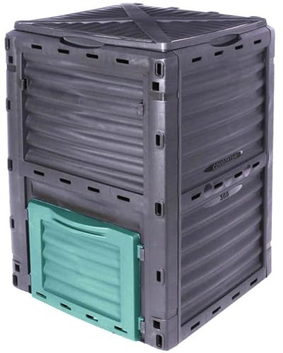 TERRE JARDIN - Composteur de Jardin, 300 L - Bac à Compost, 83 x 61 x 61 cm, en Polypropylène - Qualité Premium - Bac Composteur de Déchets Jardin, Résistant aux Chocs et aux UV