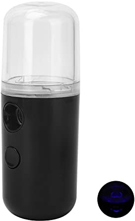 Nebulisator bärbar ansiktsdimma nebulisator ång-ansiktsdimma djup fuktgivare mini luftfuktare för affärsresor hemma, spray vattenmätare (svart)