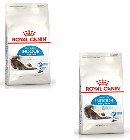 Royal Canin Indoor Long Hair | Pack Double | 2 x 400 g | Nourriture sèche pour Chats Adultes à Poils Longs | pour Les Chats Vivant à l'intérieur | Convient de la 1re à la 7e année