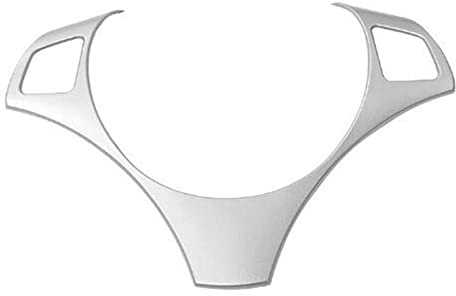 Lenkradhüllen Für BMW 1er 3er E87 E90 E92 E93 2005–2012 Kohlefaser Auto Lenkradverkleidung Dekoration Abdeckung Zierleiste Aufkleber Lenkradbezug (Farbe : Silver Style 2)