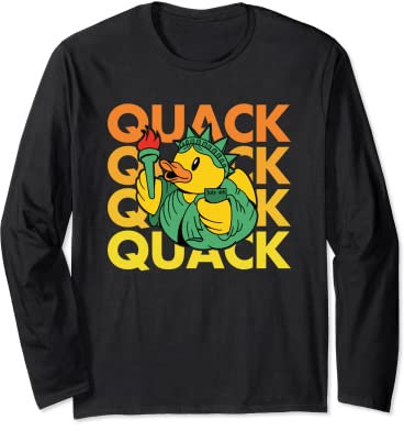 QUACK NYC New York City Rubber Duck Statue of Liberty Long Sleeve T-Shirt