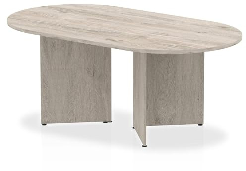 OPO Impulse Freestanding 1800/2400mm Rectangular Boardroom Table Distinctive Arrowhead Legs | Sturdy Build Weather & Heat Resistant Melamine Finish Table Grey Oak 1800