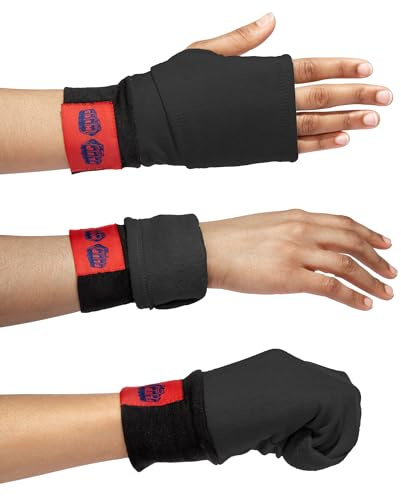 FLIPMITS Fingerless 3-in-1 Performance Gloves | Running, Hiking, Gym Workouts, Cycling, Yoga, Pilates, Driving, Sewing, Video Games, Sweat Wicking, Insulating (Ninja Party, Small)