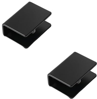 Glass Railing Clamp 2PCS, 304 Stainless Steel Glass Clamp for Glass Thickness 3/10 (8 mm) to 1/2 (12 mm), Suitable for Balcony, Garden, Deck Handrail (Black)
