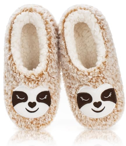 cosyone1997 Sloth Slippers for Women Non Slip Slipper Socks Size 7-8
