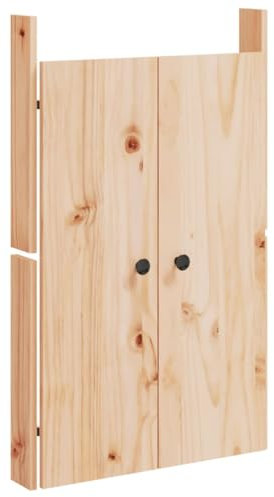 vidaXL Türen für Outdoor Küche, Schranktür mit Metallknäufen, Möbeltür Tür für Gartenschrank Terrasse, Holztür Ersatztür, 50x9x82 cm Massivholz Kiefer