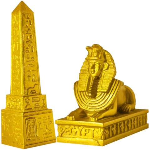 TOPBATHY Ägyptische Sphinx Figurine Dekoratives Obelisk Resin Statue Für Büro Und Zuhause Stabile Harz Skulptur Als Ägyptische Figur Deko Fein Gearbeitete Nostalgie Ornament
