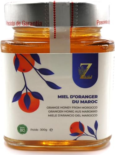 Miele d'arancio del Marocco 300g, un miele Raro e unico - 100% Naturale, Raccolto nella Regione di Souss Massa Draa