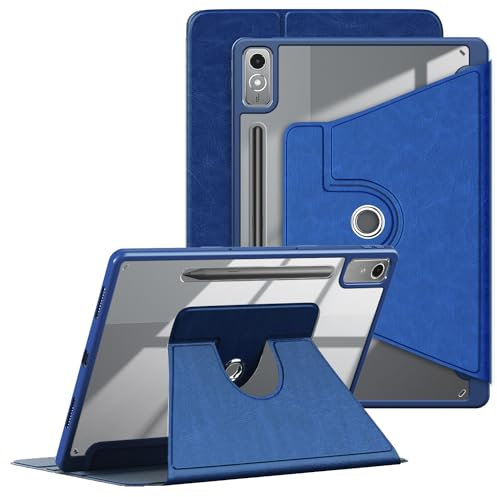 TOPCASE Ultra Slim Hybrid Case Compatible with Lenovo Tab P12 TB371FC 12.7-inch 360° Rotating Smart Tablet Case with Pen Holder and Auto Sleep/Wake,Blue