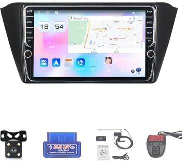 Autoradio 2 Din Bluetooth 5.0 android 12 Stereo per Skoda Fabia 2015,auto player digitale con touchscreen da 9,Carplay Android auto Supporta SWC RDS/FM AM Radio/GPS/DAB+(K600S)