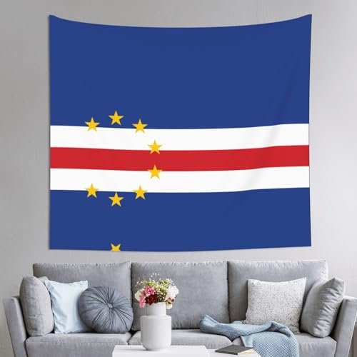 WHJWZY Flag of Cape Verde Picture Quality Decor Tapestry 60x51 in : Soft, lightweight Suitable for wall hanging tapestries